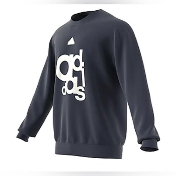 NWT• ADIDAS Big Logo Crew Neck Long Sleeve Sweatshirt.”Legend Ink” Blue, Size:XL - Picture 2 of 11